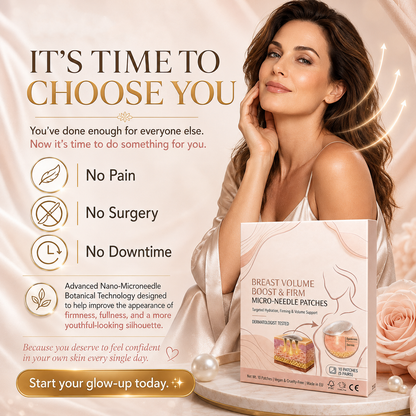Nano-Microneedle Bust Lift Patches ✨ — No Surgery Needed. For a firmer, fuller, more lifted-looking bust contour & renewed feminine confidence 💖